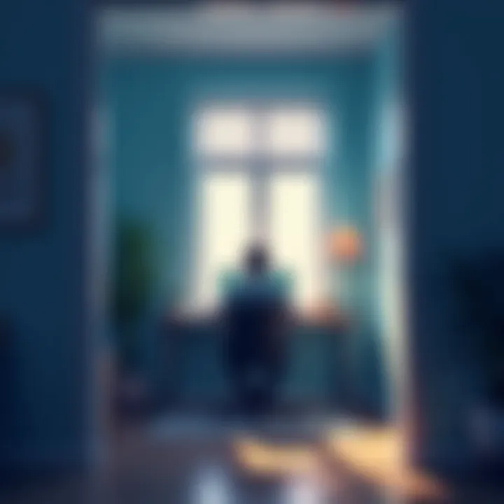 A person sitting alone in a home office, symbolizing feelings of isolation