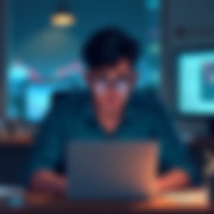 An individual looking overwhelmed with remote work emails and notifications