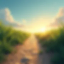 A serene landscape illustrating a clear path leading towards a horizon.
