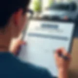 A person reviewing a vehicle loan statement