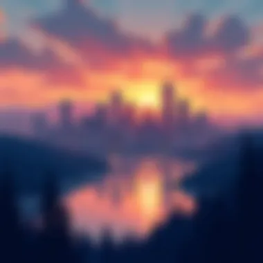 Portland Skyline: A Symbol of Financial Growth A serene view of Portland's skyline during sunset, symbolizing financial growth.